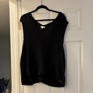 Silence + Noise Black Knit Tank Top
